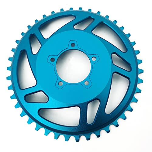 Electric Bike E-Bike 42T 6061-T6 7075 Aluminum Alloy Chainring Chainwheel for BAFANG BBSHD 48V 1000W Motor Kits (42T Blue)