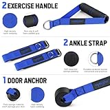 WALITO Resistance Bands Set - Exercise Bands with Handles, Door Anchor, Legs Ankle Straps, for Heavy Resistance Training, Physical Therapy, Muscle Training, Yoga, Home Workouts