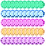 50 Pieces Whiteboard Magnets Round Colorful Magnets Circle Plastic Magnets for Magnetic Dry Erase Boards, Refrigerator, 1.2 Inch 5 Colors