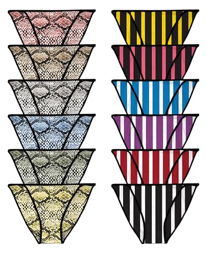 Sexy Basics Womens Buttery Soft String Bikini Briefs -Pack of 12