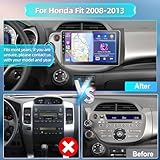 Podofo [8 Core 4+64G] Car Stereo Radio for Honda Fit Jazz 2008-2013 with Apple CarPlay Android Auto 10.1" Touch Screen Audio Bluetooth GPS Navigation Mirror Link WiFi EQ RDS/FM Hi-Fi Backup Camera