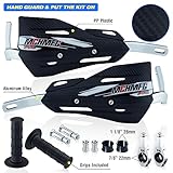 MCHMFG Dirt Bike Handguards with Grips - 7/8" and 1 1/8" Motorcycle Hand Guards for ATV - Universal Handguards Bracket for Off Road Motorcross Black