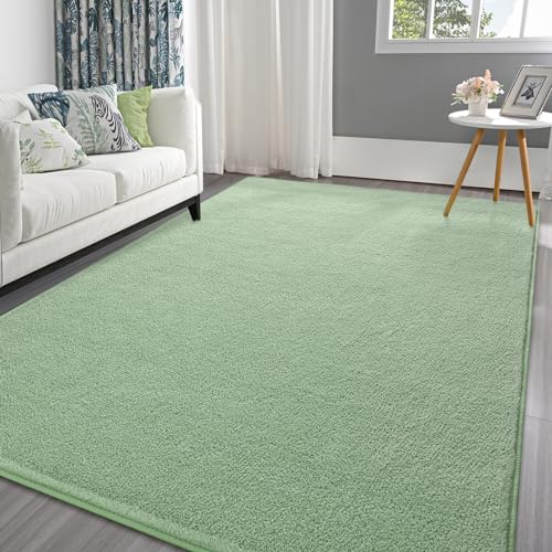 Pettop Area Rugs for Bedroom Living Room, 6x9 Light Green Thickened Memory-Foam Indoor Carpets, Modern Aesthetic Minimalist Super Soft Comfy Carpet for Boys Girls Adults Room Dorm Home Decor