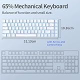 TMKB T68SE Gaming Keyboard, 60% Mechanical Keyboard, LED Backlit Ultra-Compact 68 Keys Wired Mini Keyboard with Separate Arrow/Control Keys for Windows Laptop PC Gamer Typist with Red Switch-White