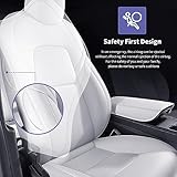 AOMSAZTO Car Seat Cover Fit for Tesla Model Y 2023 2024 - Full Set White Seat Covers 5 Seater