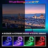 3M 10FT RGB LED Strip Lights, IP65 Waterproof Colored USB TV Backlight with Remote, 16 Color Changing 180 5050 LEDs Bias Lighting for HDTV, Multicolor for TV PC Background Lighting, No Adapter