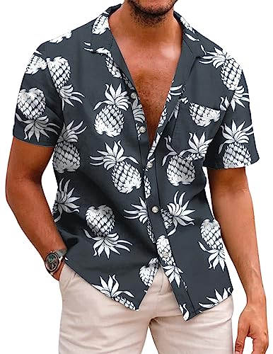 COOFANDY Mens Floral Hawaiian Shirts Tropical Button Up Aloha Shirts Beach Attire