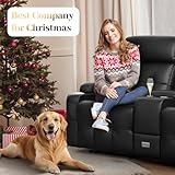 Aotolo Reclining Loveseat, Massage Loveseat Recliner Sofa Heavy Weight Capacity, RV Love Seat Chair Clearance with Console, USB, Type C Port, Storage, Cup Holders, Wall Hugger Couch for Living Room