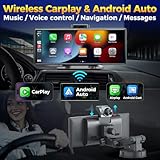 JATAZA 10.26" Wireless Apple CarPlay Android Auto Screen - 4K Dash Cam, GPS Navigation, HD Touchscreen, AirPlay, 1080P Backup Camera, Car Stereo