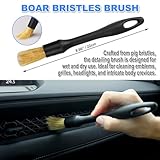 7PCS Car Detailing Brush Set, Ultra Soft Boars Hair Car Interior Detailing Brushes, Car Interior Detailing Kit, Car Cleaning Gel Supplies Kit, Car Dust Brush, Car Accessories for Truck, Ruv, Interior