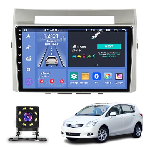 9 inch Multifunctional Car Screen for Toyota Verso 2004-2009, Android Car Radio Stereo, Touch Screen Auto Navigation System with Carplay GPS WiFi Bluetooth FM Mirror Link(Size:Octa Core 4+64G)