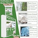 WYRJXYB Plant Covers Freeze Protection Kit-10x 33FT Frost Cloth with 6 Sets Garden Hoops & 24 Clips-Frost Blankets Garden Fabric Plant Cover for Outdoor Plants Winter Raised Bed Frost Sun Protection