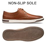 Jousen Men's Casual Shoes Memory Foam Mens Fashion Sneakers 3 Eyelets Business Dress Sneaker (A81Q06 Yellow Brown 11)