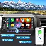 Single Din Touchscreen Radio Wireless Apple Car Play Wireless Android Auto, 6.2 in Single Din Car Stereo with Mirror Link Bluetooth FM GPS Navigation SWC EQ