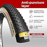 Fincci Cupar pro Pair 26 x 2.10 Tire 54-559 ETRTO Foldable 60 TPI XC Cross Country Tires with Nylon Protection for Mountain MTB Hybrid Bike Bicycle - Pack of 2 26x2.10 Inch Tire