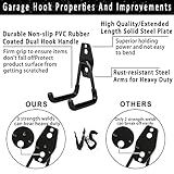 KOFANI Garage Hooks, 16 Pack Steel Heavy Duty Garage Storage Hooks with Anti-Slip Coating, Utility Garage Wall Mount Hooks for Hanging Bike, Ladder and Garden Tools