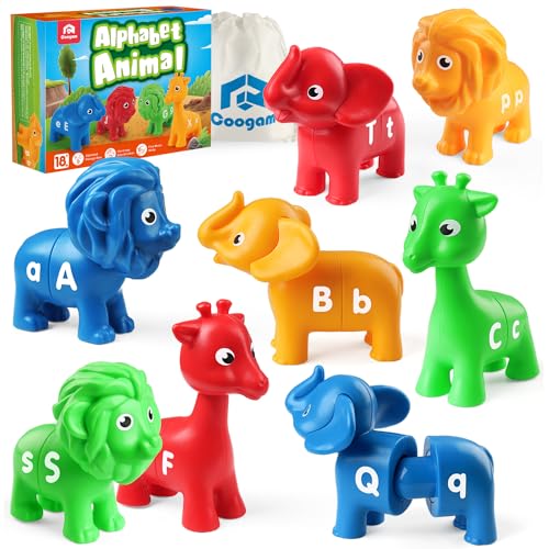 Coogam ABC Letters Matching Game, 26PCS Alphabet Fine Motor Skill Color Shape Recoginition Preschool Educational Montessori Learning Toys for 2 3 4 Years Old Toddlers