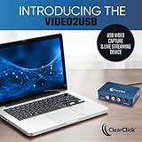 ClearClick Video to USB 1080P Audio Video Capture & Live Streaming Device - Input HDMI, AV, RCA, S-Video, VCR, VHS, Camcorder, Video8, Hi8, DVD, Gaming Systems - USB-C Plug & Play