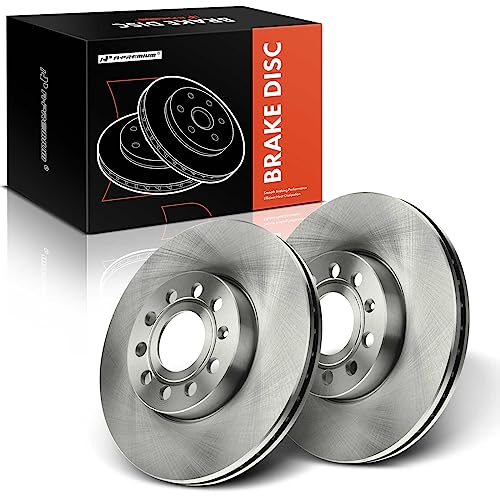 A-Premium 11.34 inch (288mm) Front Vented Disc Brake Rotors Compatible with Select Volkswagen Models-2020, Golf 2010-2021, Beetle, Rabbit, GTI, Eos, e-Golf, A3, A3 Quattro, 2-PC Set