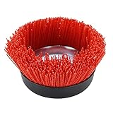 BHA 6" Abrasive Filament Nylon Bristle Cup Brush, 5/8"-11 Thread Arbor - Red (120 Grit)