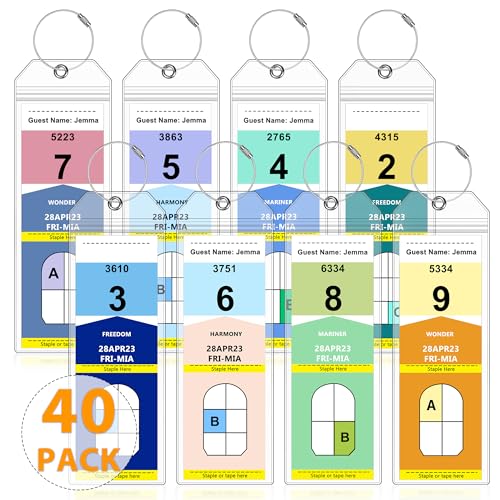 40 Pack Luggage Tags for Cruise Ship Essentials for NCL, Princess, Carnival, Royal Caribbean and Celebrity Cruise Necessities by SEAVILIA