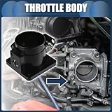 INFINAUTO Throttle Body Assembly, 75mm Auto Throttle Body Actuator Aluminum Alloy Silver Tone Black, 1 Set