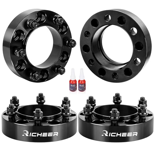 Richeer 1.5'' 6x5.5 Wheel Spacer for 1995-2023 Tacoma with Extend Lug Nuts, 4PCS 6x139.7mm Hub Centric Wheel Spacers with 12x1.5 Studs & 106mm for 4Runner Tundra FJ Cruiser Sequoia GX470 GX460
