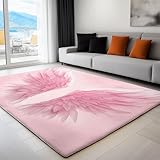 Realism Angel Wings Area Rugs for Living Room Pink Fluffy Rug Soft Flannel, Rug Floor Carpet with Durable Anti Slip Backing, Carpet Runners Ideal for Bedroom and Nursery 6 x 9 ft