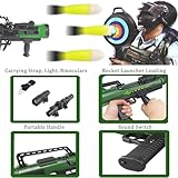 KoudHug Military Toy Rocket Launcher Set, Worker Tactics Missile Mortar Air Gun Toy with 3 Safety LED Foam Shell - Artillery Launcher Best Gift for Boys & Girls - Great for Outdoor Play (Green A)