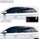 BOGAR TECH DESIGNS Side Window Chrome Delete Overlay Compatible with Audi Q5 2019-2025, Gloss Black