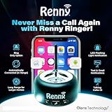 RENNY - Loud Bluetooth Phone Ringer & Flasher (117dB) | Amplifier for Hearing Impaired & Noisy Environments | Wireless Connect | External Ringtones | for Cell, VoIP & Landline Phones with Bluetooth