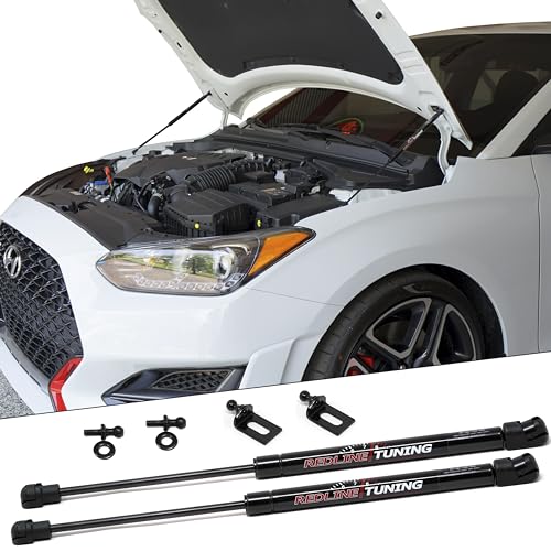 Redline Tuning 21-14007-02 Hood QuickLIFT Plus System Compatible with Hyundai Veloster 2019-2022 (All Black Components)