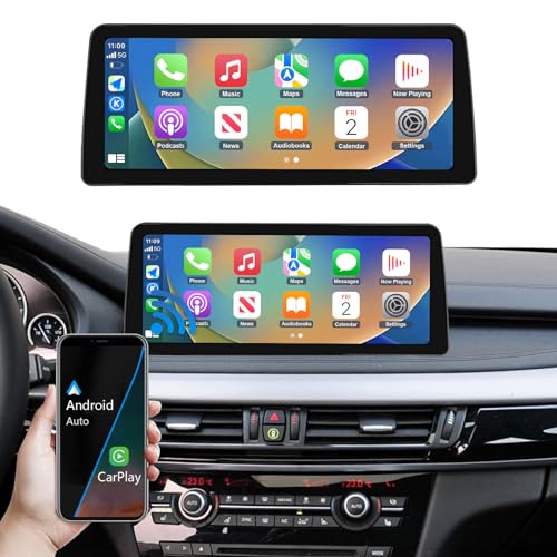 Road Top 12.3 Inch Touchscreen Wireless Carplay for BMW X5 & X6 Series F15/F16/ 2014-2016 Year with NBT System, Car Stereo Multimedia Radio Receiver, Support Wireless Android Auto, Mirrorlink