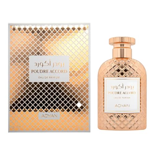 Adyan Poudre Accord EDP 100ml (3.4oz) - A Symphony of Neroli, Pink Pepper, and Litchi with a Heart of Orange Blossom and Jasmine - Luxury Arab Fragrance for Women