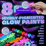 Neon Nights UV Body Paint Set | Blacklight Glow Makeup Kit | Fluorescent Face Paints for Music Festivals, Photo Shoots, Nights Out - Easy to Use and Remove, Premium Quality, Vibrant Colors | 8 Colors