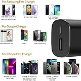 Type C Charger Fast Charging, 25W Dual Port USB-C Power Adapter, USB Wall Charger Compatible with Samsung Galaxy S21 S20 S22 S10 S6 S7 S8 S9 / Edge/Plus/Active, Note 5 8, Note 9, Note 10, LG etc