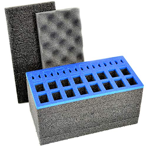 MY CASE BUILDER 24 Pistol Magazine Foam Insert | Ammunition Mag Storage | or .50 Caliber Ammo Cans | 3 Piece Set Pre-Cut Military Grade Polyethylene Foam (Ammo Can Not Included)