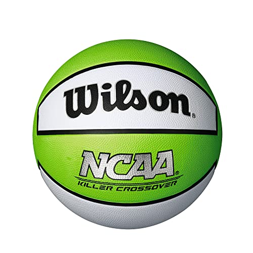 WILSON NCAA Killer Crossover Outdoor Basketball - Size 5 - 27.5", Lime/White