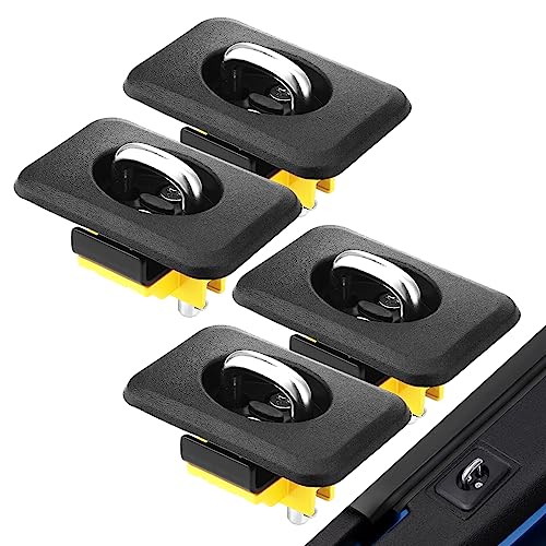 Tie Down Anchors for Truck Bed, Raised Fit Retractable D Ring Tie Down Compatible with '88-13 Chevrolet Silverado and GMC Sierra, 95-08 Dodge RAM, 98-14 Ford F150, 98-16 Ford Super Duty 4pcs