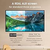 ALR Projector Screen for Standard Throw- Wall Mounted - High Contrast 70% ALR High Brightness 2.7X Gain - 120 inch 16:9 Gray Screen-by SilverMagic