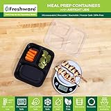 Freshware Meal Prep Containers [50 Pack] 3 Compartment Food Storage Containers with Lids, Bento Box, BPA Free, Stackable, Microwave/Dishwasher/Freezer Safe (24 oz)