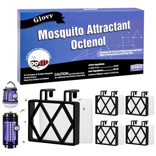 5 Lures Mosquito Attractant Bait Refill Cartridge with Hanging Hook for Bug Zappers, Fruit Fly Traps for Indoors Outdoor to Trap and Increase Catch Rates