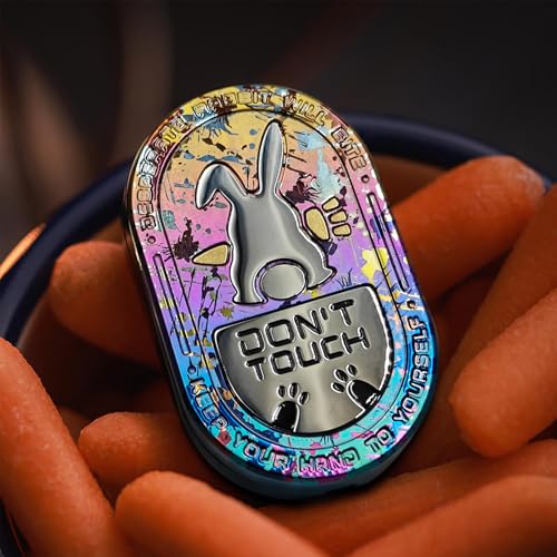 HIDEDC Desperate Rabbit Fidget Slider, Metal Fidget Toys Adults Haptic Coin Infinite Rotation Push, EDC Fidget Toys Sensory Toy Executive Desk Toy for Keep Focus & Stress Relief (Titanium Colorful)