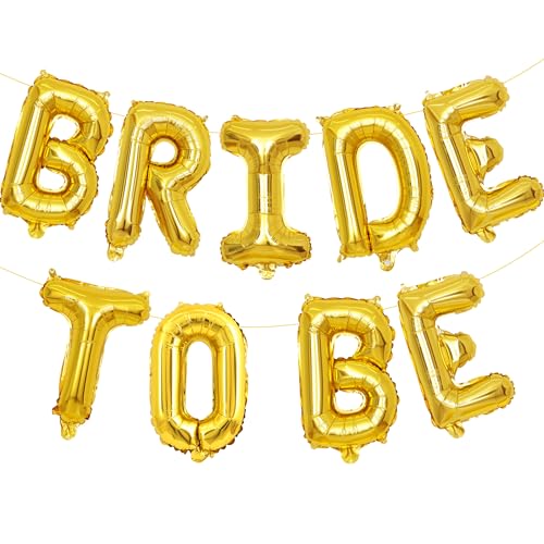 Gold Bride To Be Letter Balloons 16in Balloon Wedding Decorations Party Decor Gold Letter Balloons Bride to Be Party Supplies