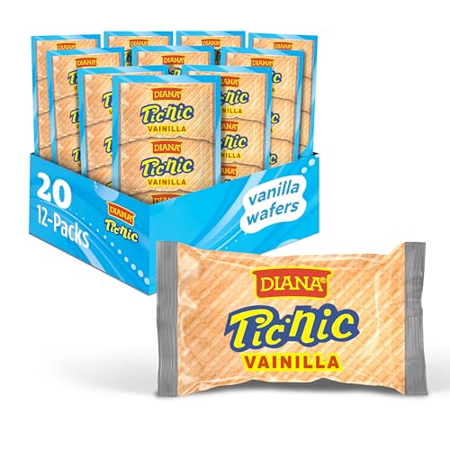 Diana Pic-Nic Sugar Wafer Cookies, Vanilla Flavor, 7.2 Oz (20 12-Packs)