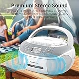 TOMASHI CD Player Boombox Cassette Player Combo with AM/FM Radio,Stereo Sound,Portable Boombox AM FM Radio Tape Recording with USB/SD,Headphone Jack,LCD Display for Home,Kids,Gift(CD-860A)