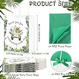 Seajan 24 Pack 10.63 x 8.27 Inch Baby Shower Bags Jungle Safari Animal, Party Favor Bags Medium Size Goodie Bags with Handle for Baby Shower Child's Birthday Gender Reveal Party(Green, Animal)