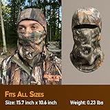 Camo Balaclava Hunting Face Mask Winter- Lightweight, Warm, for Men & Women Hunters (Leaf camo)