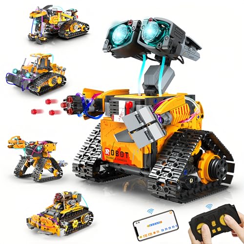 Yerloa 673PCS Robot Toys for 8-12 Year Old Boys Gift, 5 in 1 Robotics for Kids 8-13, App & Remote Control Robot Building Set, STEM Toys for Boys Age 8-14, Science Kit Birthday Gift for 8 9 10 11 12+