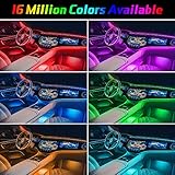 Car LED Lights Interior Light, 10 in 1 Car Ambient Lighting Kits with 315in Fiber Optic, APP Control, Car Accessories Multicolor RGB Neon Car LED Strip Lights with Music Sync Mode and DIY Mode